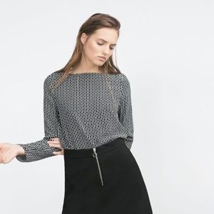LAST CHANCE Black and White Zara Top